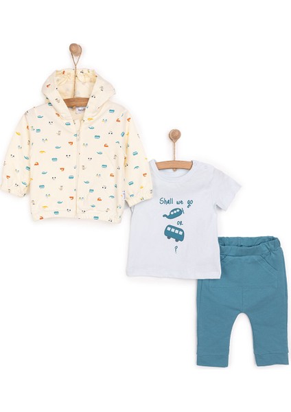 Yenidoğan Sürprise Travel Sweatshirt-Kapüşonlu Hırka-Alt 3lü Takım Erkek Bebek fiyatları