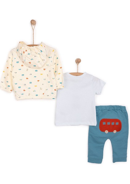 Yenidoğan Sürprise Travel Sweatshirt-Kapüşonlu Hırka-Alt 3lü Takım Erkek Bebek modelleri