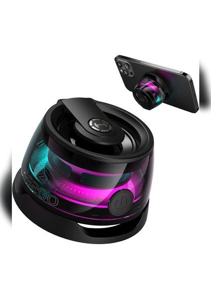 Azurtech G200 Cepini Mıknatıslı Bluetooth Speaker Android Telefon Standı 5W Mini Rgb