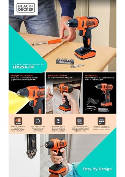 Black&decker LD12SA Akülü Vidalama Seti