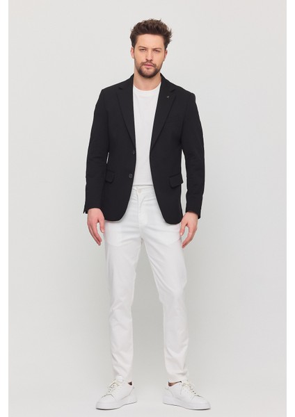 3115 Erkek Gri Esnek Likralı Pamuk Karışımlı Slim Fit Ilkbahar-Yaz Spor Blazer Ceket