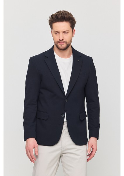 3115 Erkek Gri Esnek Likralı Pamuk Karışımlı Slim Fit Ilkbahar-Yaz Spor Blazer Ceket