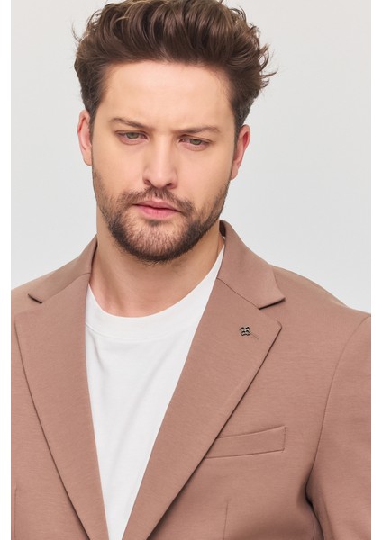 3115 Erkek Gri Esnek Likralı Pamuk Karışımlı Slim Fit Ilkbahar-Yaz Spor Blazer Ceket modelleri