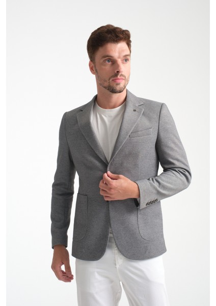 Abrines Erkek Hardal Yarım Astarlı Torba Cepli Pamuk Karışımlı Likralı Esnek Kumaşlı Blazer Ceket