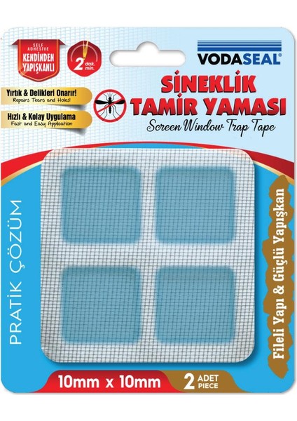 Yapışkanlı Sineklik Tamir Yaması 10 x 10 Mm. - 2 Parça
