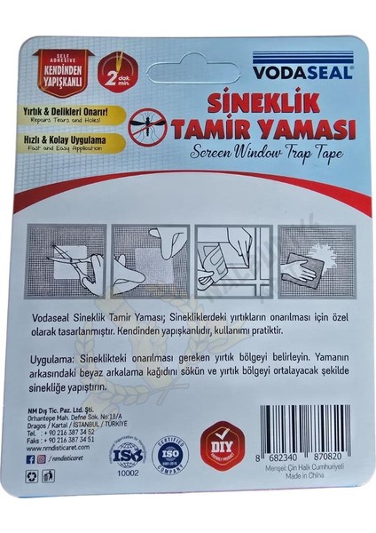 Yapışkanlı Sineklik Tamir Yaması 10 x 10 Mm. - 2 Parça fiyatları