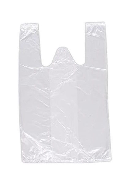 Tek Kullanımlık Market Atlet Torba Poşet - Orta Boy - Şeffaf - 200 Adetlik 5 Rulo / 1000 Torba