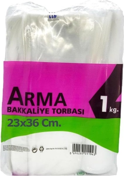 Arma Şeffaf Naylon 2 Lik 23X36 Cm. Bakkaliye Poşeti Torbası - 1 Kg. - Ort. 190 Adet - 3 Paket