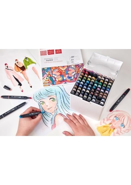 Plus Sketch Marker Çift Taraflı Çizim Kalemi 80 Renk