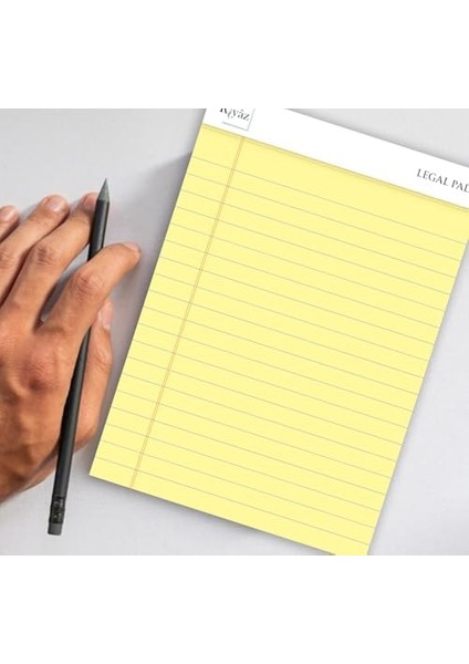 Boyut, 3 Adet, Sarı Renkli Legal Pad, Notluk, Notepad, Defter, Herbiri 50 Yaprak, Geniş Satır Aralığı, Okul, Iş ve Ofis Için, Türk Malı