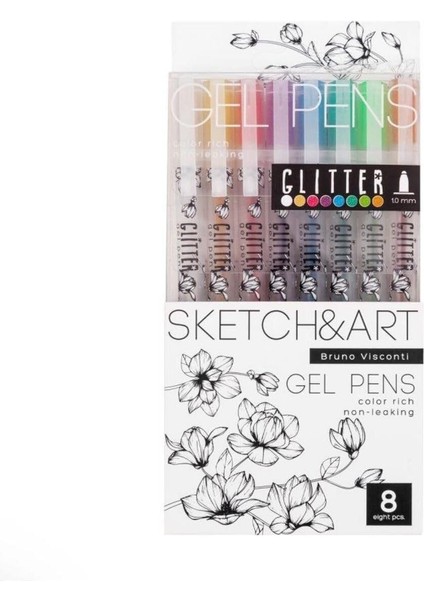 Uniwrite Glitter 1,0mm 8 Renk Jel Kalem
