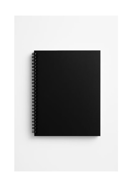 Tanıtım Çizgisiz Spiralli Defter, A5 Boyut (15X21 Cm), 60 Yaprak, 90GR. Ivory Kağıt, Ofis Için Uygun, Planlayıcı (Siyah)