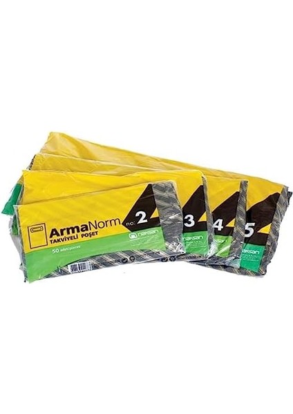 Takviyeli Ince Desenli Çizgili Siyah Çanta Poşet Torba - 2 No - 26X38 Cm. - 50 Adetlik 5 Paket