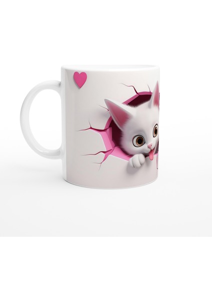 Duvarı Delen Sevimli Yavru Kediler Temalı Baskılı Kupa Bardak fiyatları