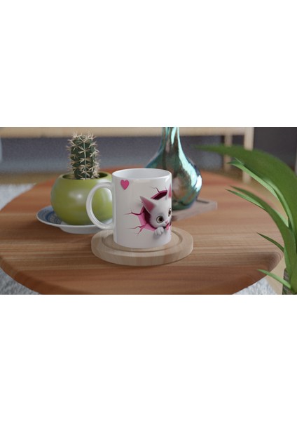 Duvarı Delen Sevimli Yavru Kediler Temalı Baskılı Kupa Bardak fırsatları