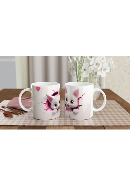 Duvarı Delen Sevimli Yavru Kediler Temalı Baskılı Kupa Bardak indirimleri