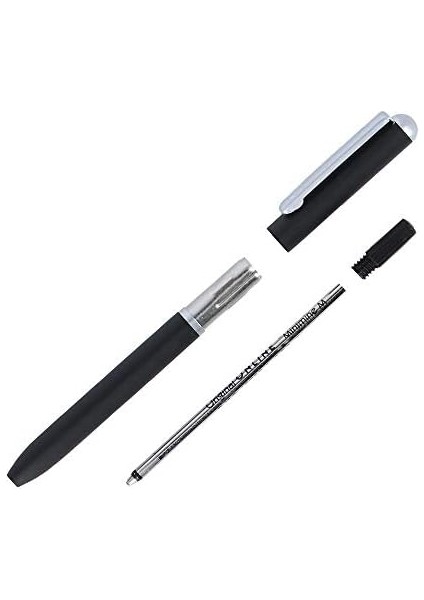 Drehkugelschreiber Mini Cüzdan Black, Metal Klips ve D1-Standardmine