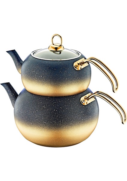 4 Pcs Granit Küre Çaydanlık Orta Boy 8210MGOLD