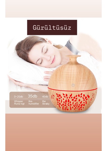150 ml Ledli Ahşap Görünümlü Aroma Difüzörü Ultrasonik Hava Nemlendirici fırsatları