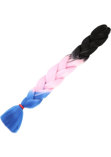 OEM Afrika Örgüsü ve Rasta Için Sentetik Ombreli Saç / Siyah / Pembe / Mavi