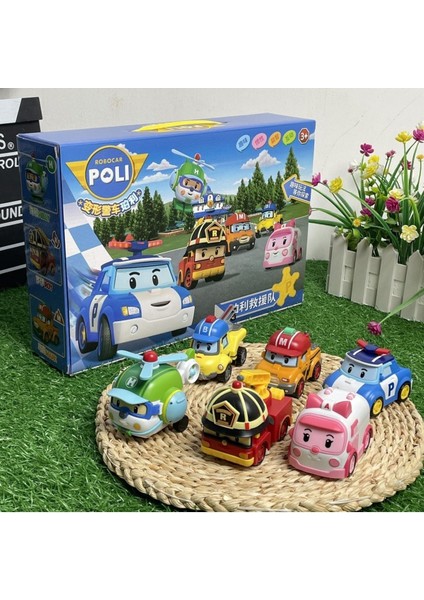 6 Adet Silverlit Robocar Kore Anime Figürü Robot Çocuklar Için Karikatür Oyuncaklar