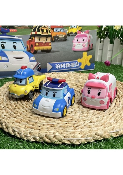 6 Adet Silverlit Robocar Kore Anime Figürü Robot Çocuklar Için Karikatür Oyuncaklar