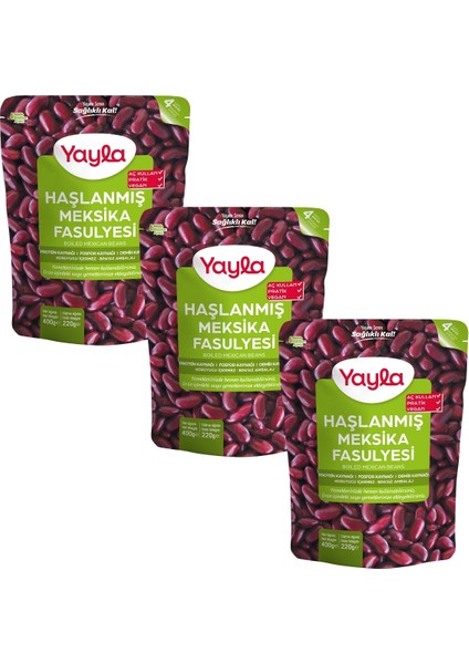 Haşlanmış Meksika Fasulyesi 400 gr x3