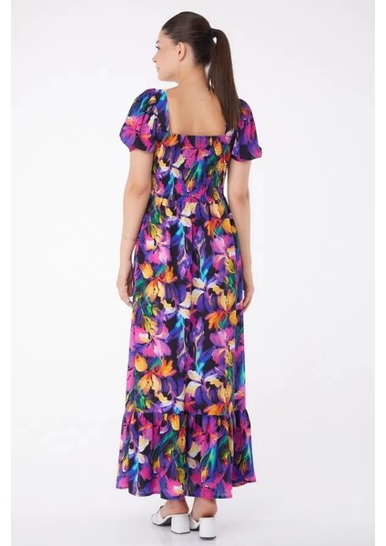 Kadın Fuşya Gipeli Kısa Kollu Elbise modelleri