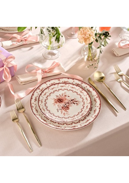 Forever Bone Blume 24 Parça 6 Kişilik Yemek Takımı
