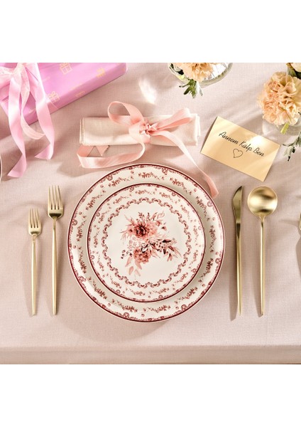 Forever Bone Blume 24 Parça 6 Kişilik Yemek Takımı