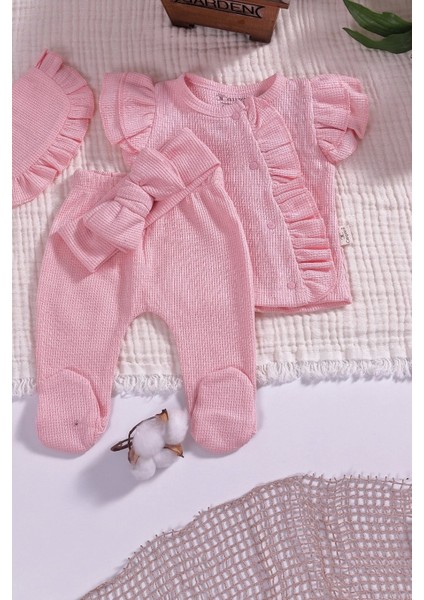 Omuzdan Fırfır Detaylı 5 Parça %100 Pamuk Kız Hastane Çıkışı fiyatları