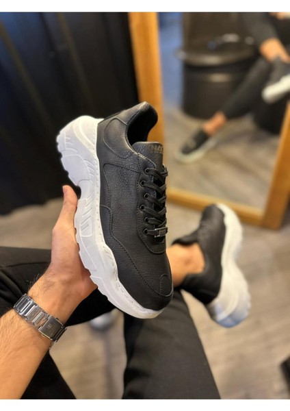 Knack Yüksek Taban Günlük Ayakkabı N75 Siyah (Beyaz Taban) fiyatları