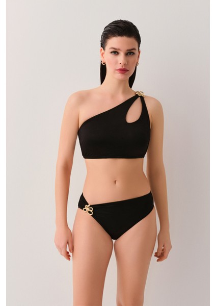Noir Yanı Detaylı Bikini Alt