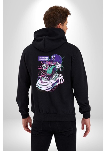 Çok Taze Çok Temiz Müzisyen Ayakkabı Kadın Erkek Baskılı Fermuarlı Kapüşonlu Hırka Sweatshirt indirimleri