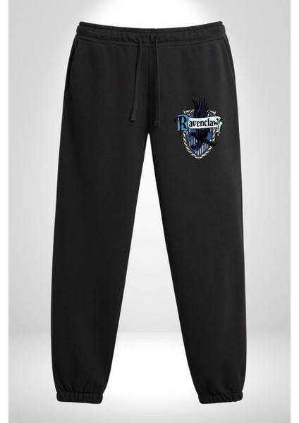 Ravenclaw Kartal Logo Rahat Siyah Dijital Baskılı Kadın Erkek Eşofman Altı fırsatları