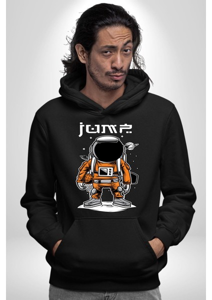 Uzay Basketbolcusu Astronot Kadın Erkek Baskılı Üç Iplik Siyah Kapüşonlu Hodie Sweatshirt fiyatları