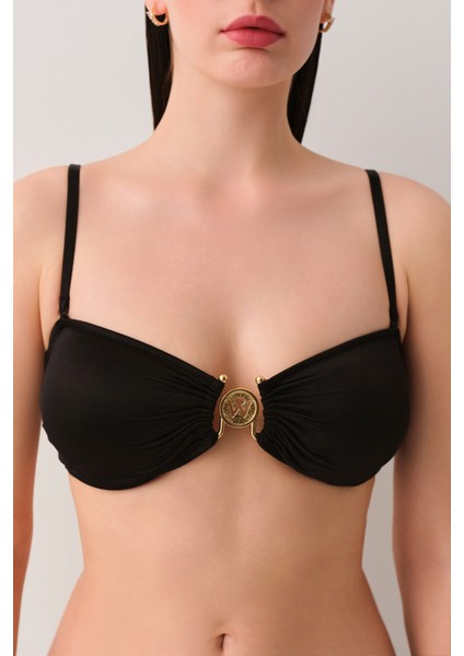 Noir W Aksesuarlı Detaylı Bikini Üst