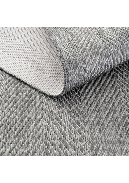 Grande 02 Gri Kaymaz Taban Yolluk Sisal Görünümlü Hol Koridor Halısı Yıkanabilir Kilim Halı Yolluk