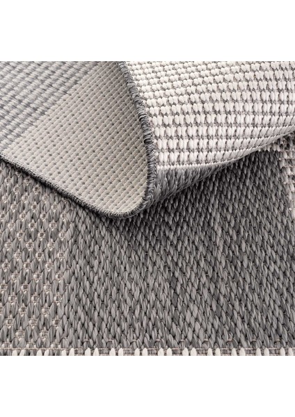 Grande 01 Gri Kaymaz Taban Yolluk Uzun Hol Koridor Halısı İnce Yıkanabilir Dokuma Kilim Halı Yolluk