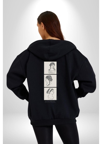 Kendi Ilhamınız Olun Roma Kadın Erkek Baskılı Fermuarlı Kapüşonlu Hırka Sweatshirt indirimleri