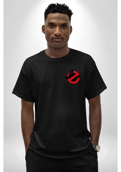 Hayalet Avcıları Korku Karakteri Çığlık Kadın Erkek Ön Minimal Sırt Baskılı Siyah Pamuklu Tişört modelleri