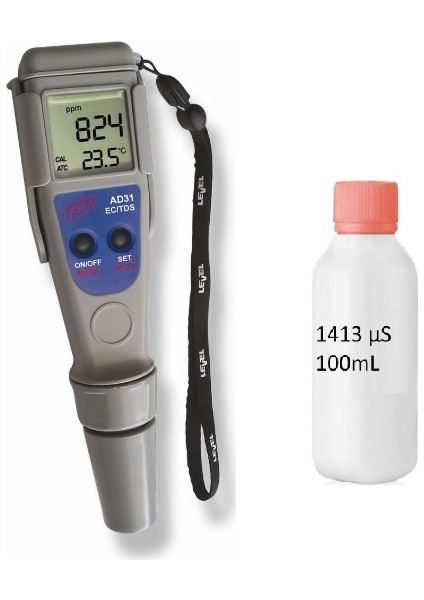 Adwa AD31 Ec Metre Tds Iletkenlik Ölçer (100ML 1413 Μs Kalibrasyon Sıvısı Dahil)