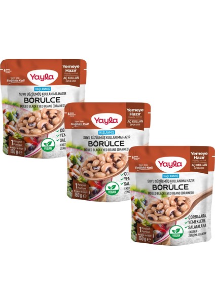 Haşlanmış Suyu Süzülmüş Börülce 150 gr x3