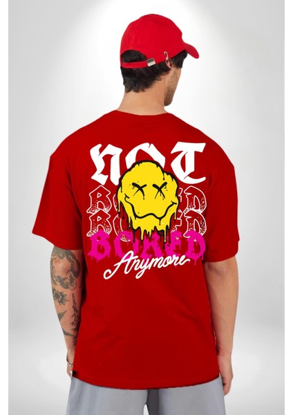 Artık Sarhoş Değilim Kadın Erkek Ön Minimal Sırt Baskılı Kırmızı Pamuklu Tişört modelleri