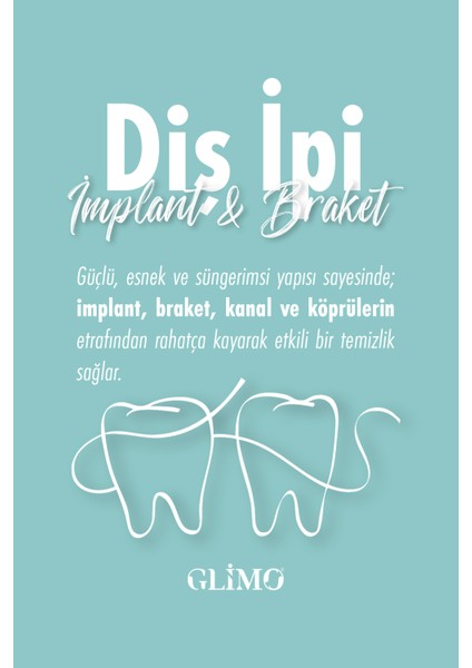 İmplant & Braket Diş Ipi | Ortodontik Ve Implant Temizliği Için Özel Uçlu Diş Ipi | Hassas Temizlik