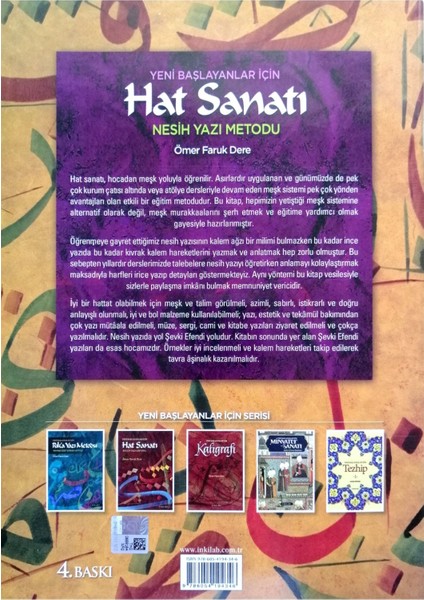 Yeni Başlayanlar Için Hat Sanatı Nesih Yazı Metodu Kitabı-Kitap modelleri