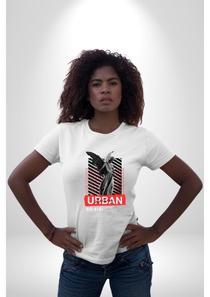 Sokak Tarzı Modern Heykel Kadın Erkek Ön Baskılı Beyaz Pamuklu Tişört Penye Klasik modelleri