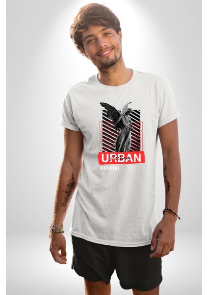 Sokak Tarzı Modern Heykel Kadın Erkek Ön Baskılı Beyaz Pamuklu Tişört Penye Klasik fırsatları