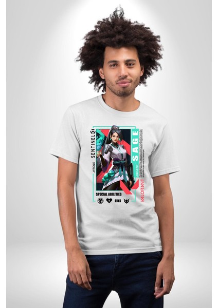 Sage Healer Karakter Kadın Erkek Ön Baskılı Beyaz Pamuklu Tişört Penye Klasik fiyatları