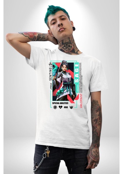 Sage Healer Karakter Kadın Erkek Ön Baskılı Beyaz Pamuklu Tişört Penye Klasik indirimleri